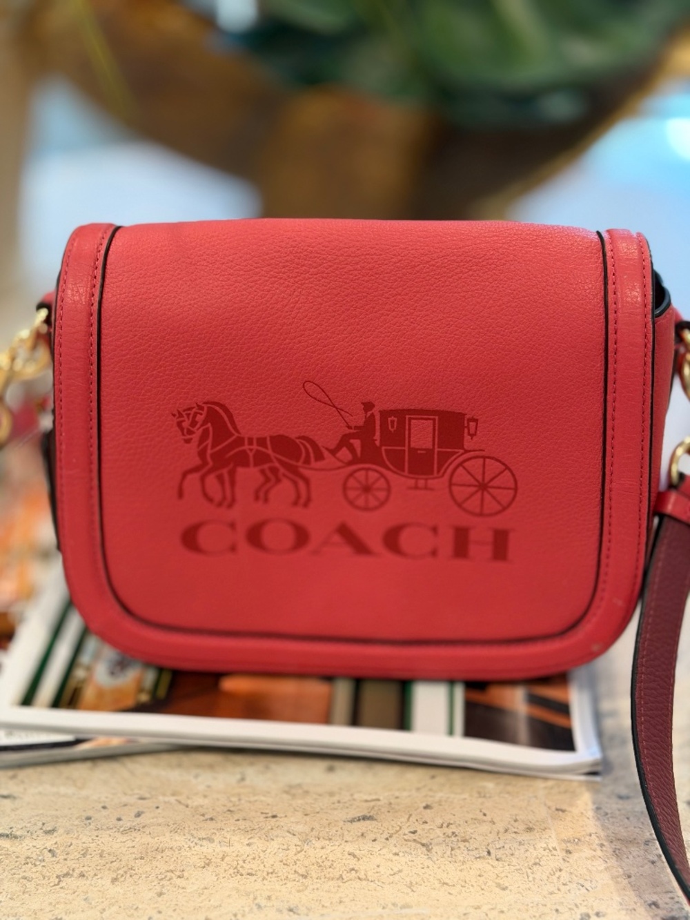 NWOT Coach Saddle Bag with Horse and Carriage